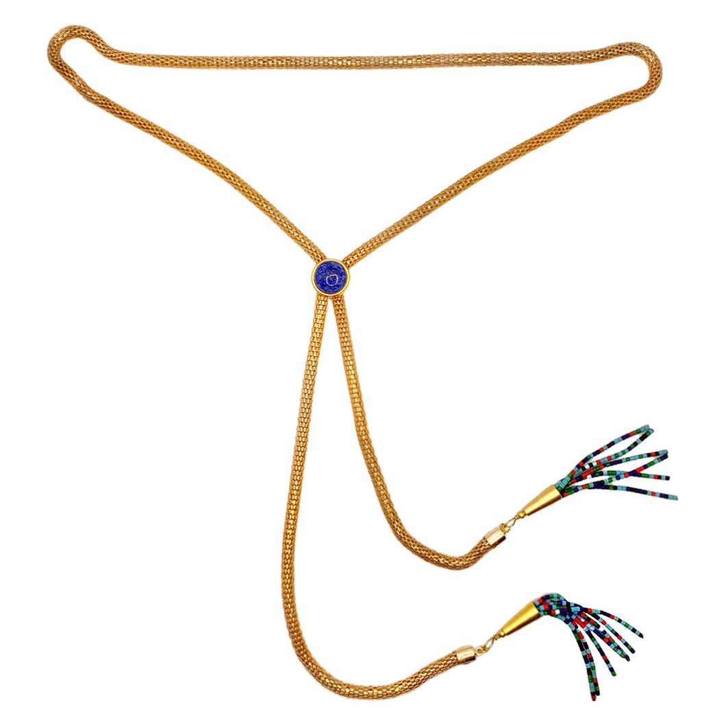 Lapis Rainbow Tassel Bolo